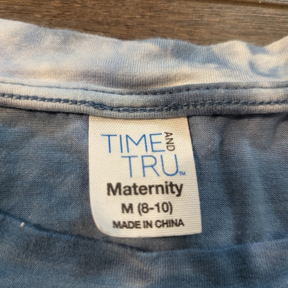 Peplum blue tie dye maternity shirt - Picture 2 of 2